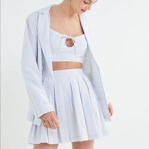URBAN OUTFITTERS LOVE MATCH STRIPED SKIRT & BLAZER